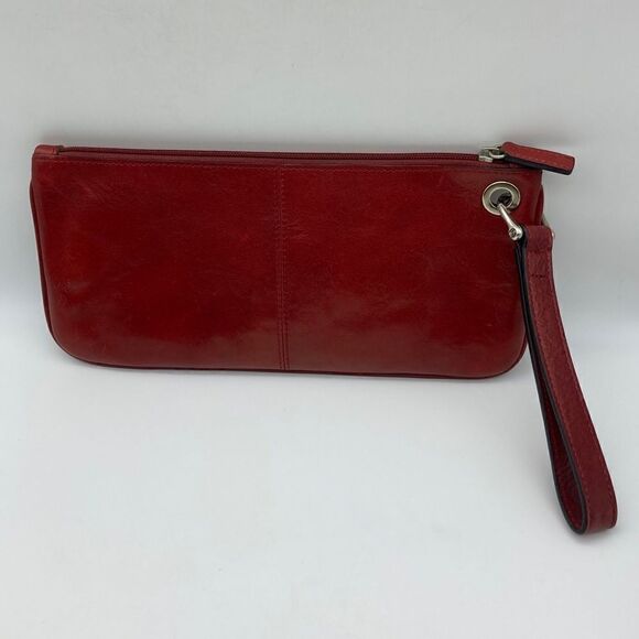 Pelle Studio Wilsons Italian Leather Unisex Wristlet Cherry Color - Picture 2 of 12